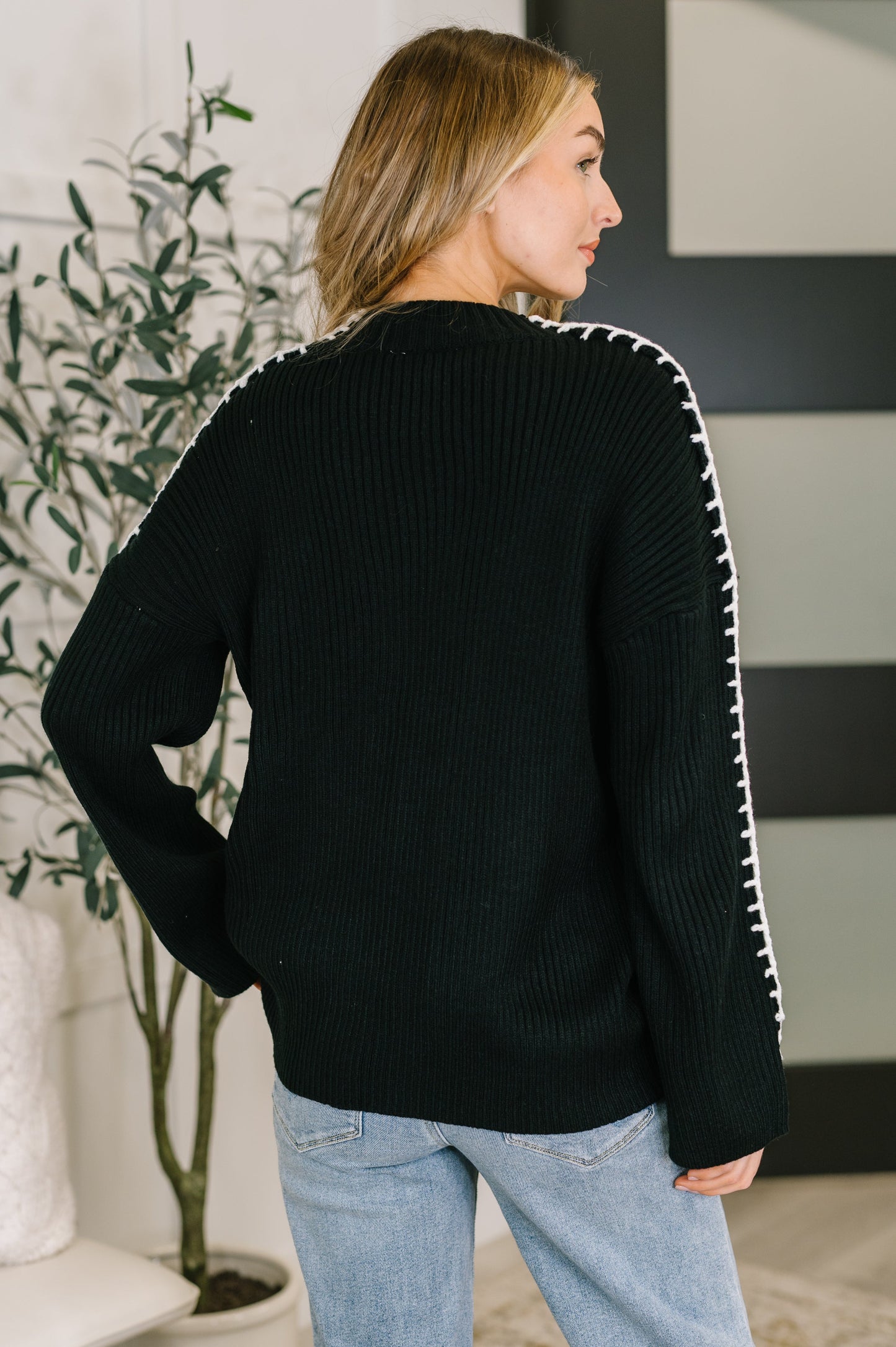 One Stitch at a Time Pullover in Black