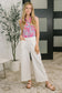 Only Pair High Waisted Wide Leg Bottoms in Off White
