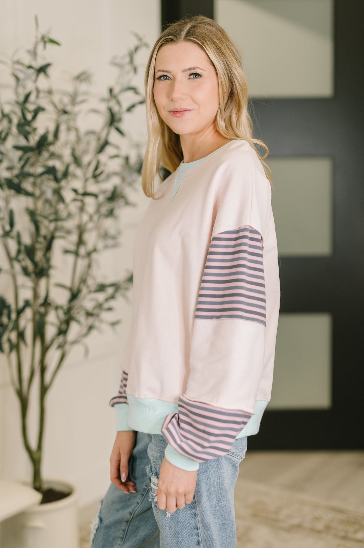 Outside the Lines Oversized Color Block Pullover