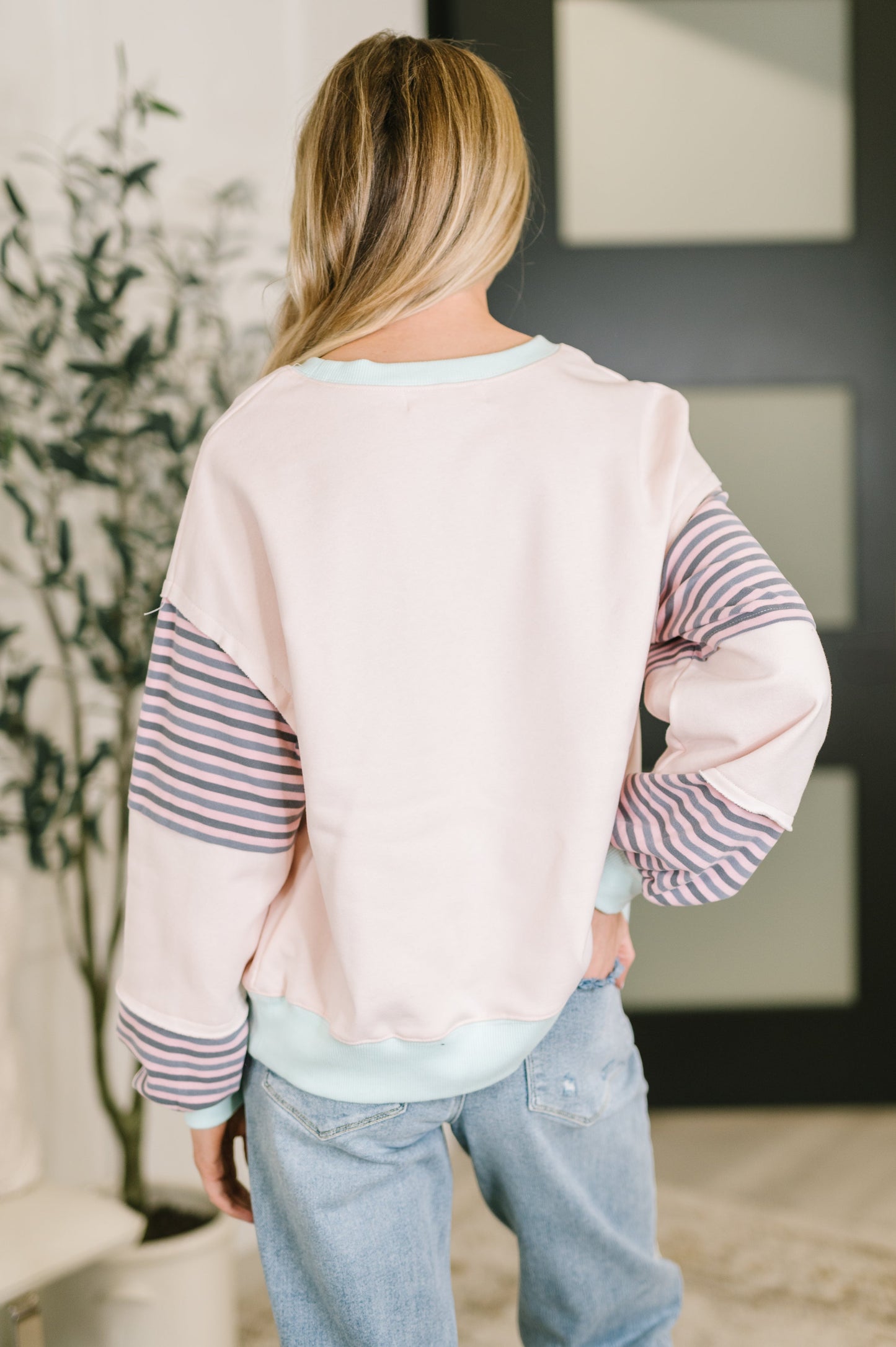 Outside the Lines Oversized Color Block Pullover