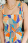 Paint Me Pretty Square Neck Dress in Lime, Blue and Tangerine