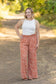 Presley Palazzo Pants - Rust Leaves | Women's Wide-Leg Pants