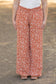 Presley Palazzo Pants - Rust Leaves | Women's Wide-Leg Pants