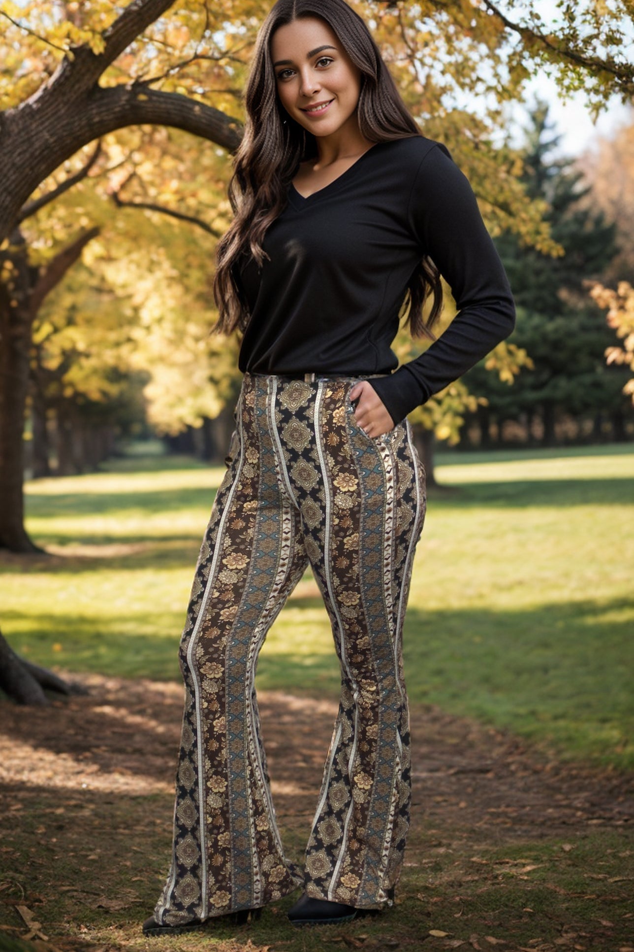 Perfectly Paisley Flare Pants