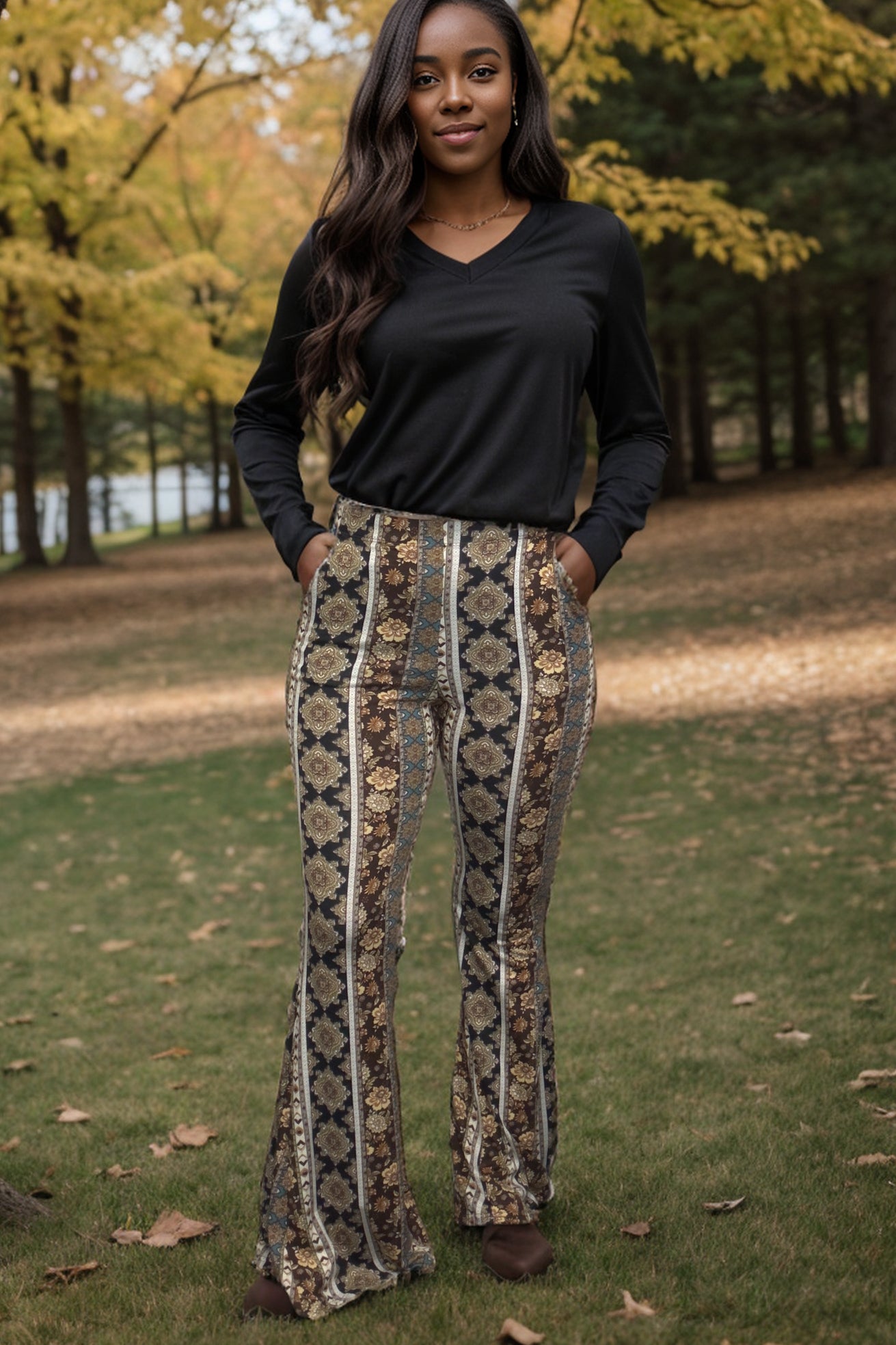 Perfectly Paisley Flare Pants