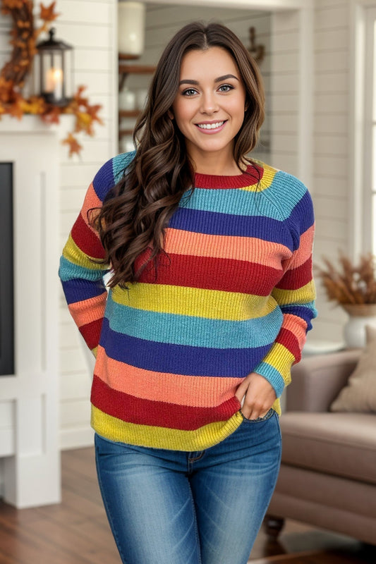 Promises in Rainbow Stripes - Sweater