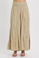 RISEN Shirring Detail Wide Leg Tan Pants