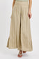 RISEN Shirring Detail Wide Leg Tan Pants