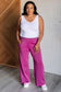 Resort Travel Wide Leg Crop Pant in Magenta