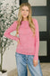 Ribbed Long Sleeve Top in Fuchsia