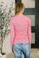 Ribbed Long Sleeve Top in Fuchsia