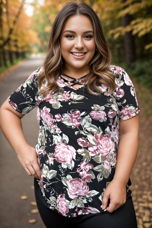 Roses & Champagne Short Sleeve Top