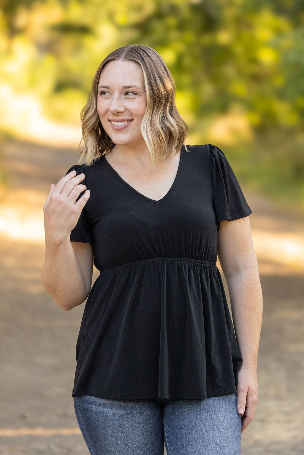 Emery Ruffle Top - Black