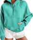 Half Zip Thumbhole Sleeve Sweatshirt - 8 Colors