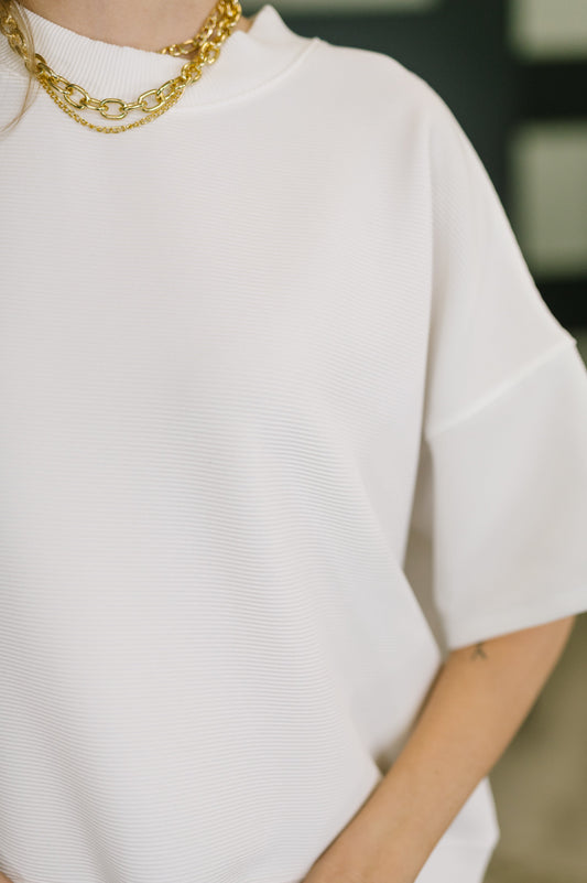 Sense of Clarity Boxy Top in Off White