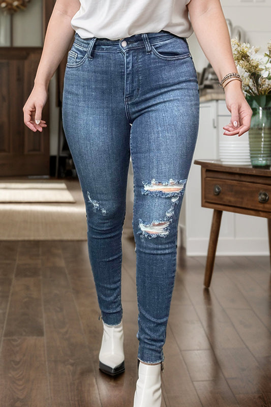 Sent From Above - Judy Blue High Rise Destroy Skinny Jeans