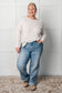 Simple Silhouette Brushed Hacci Sweater in Sand Beige