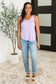 Simpler Times Basic V-Neck Tank in Lavender