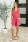 Sleeveless V-Neck Romper in Rose