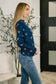 Something in the Air Lettuce Hem Long Sleeve Top in Navy