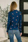 Something in the Air Lettuce Hem Long Sleeve Top in Navy