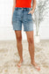 Judy Blue Mid Rise Bermuda Cutoff Shorts