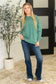 Talk Cozy to Me Stepped Hem Pullover in Dark Green