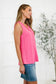 Thread Lightly Ribbed Knit Tank in Strawberry Pink