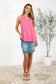 Thread Lightly Ribbed Knit Tank in Strawberry Pink
