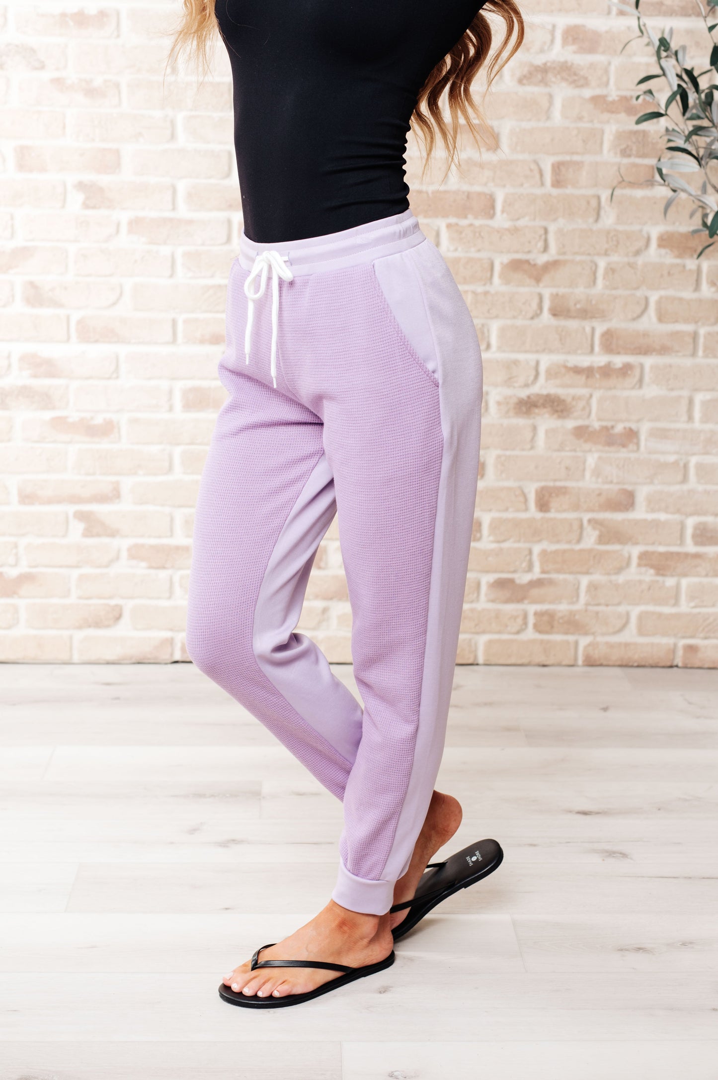 Tommy Two Tone Waffle Joggers Purple