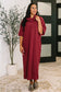 Travel Envy Ribbed Knit Dress in Wine