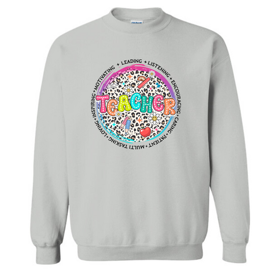 Retro Teacher Crew Sweatshirt