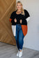 Writer's Block Color Block Open Front Cardigan