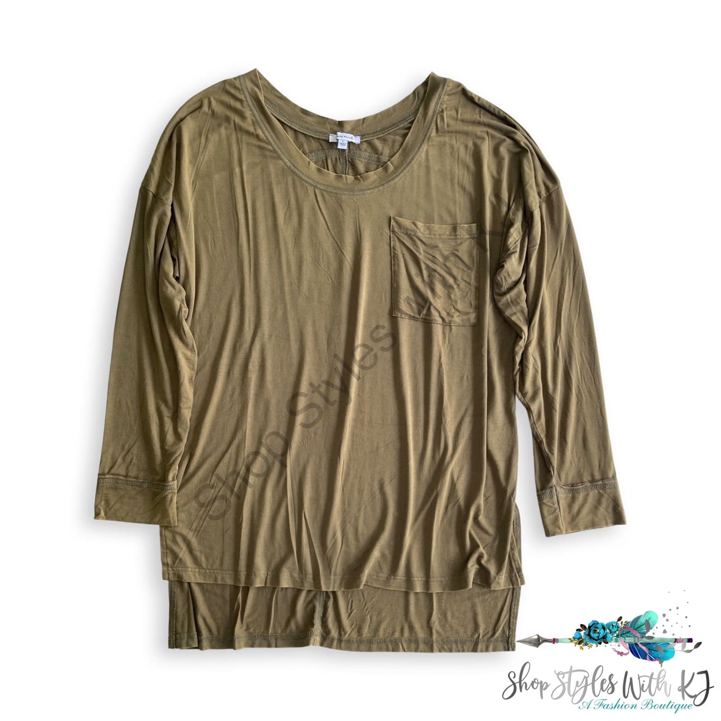 A Better Life Top In Olive White Birch