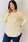 Ribbed Round Neck Slit T-Shirt - 5 Colors