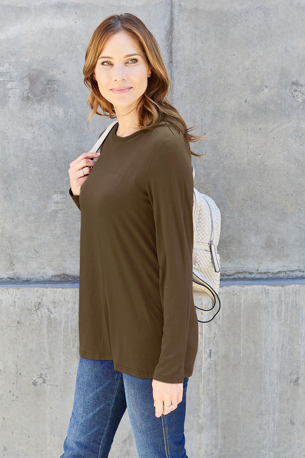 Round Neck Long Sleeve Top - 5 Colors