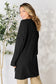 Ribbed Round Neck Long Sleeve Slit Top - 5 Colors