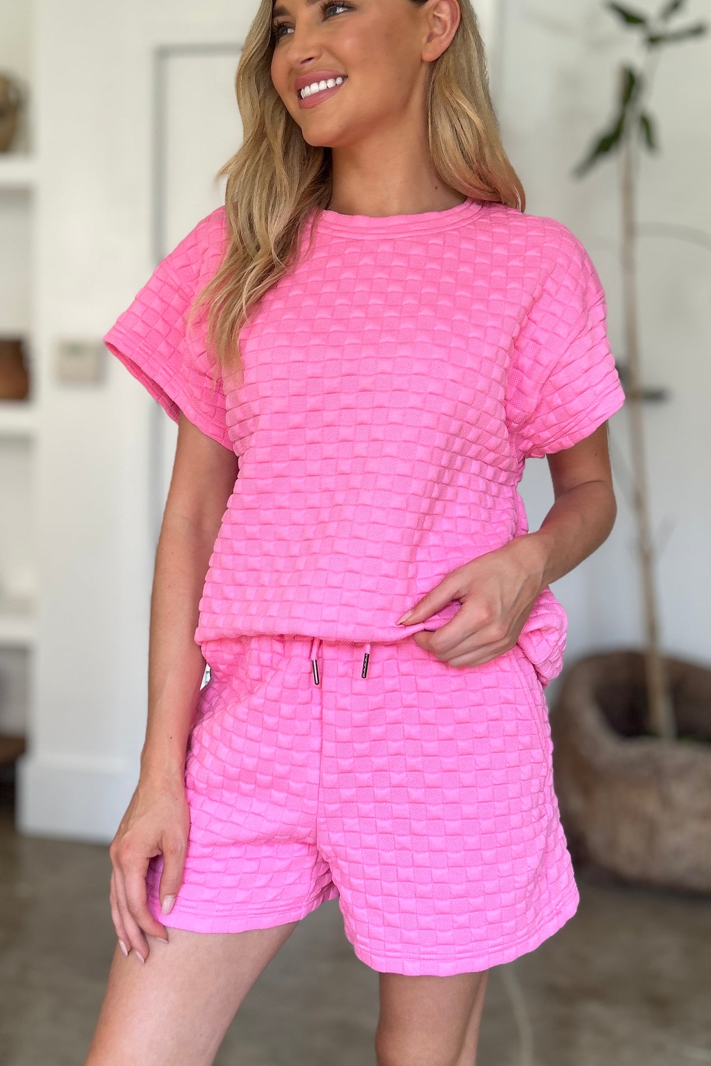 Texture T-Shirt and Shorts Set - 3 Colors