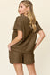 Texture Short Sleeve T-Shirt and Drawstring Shorts Set - 5 Colors