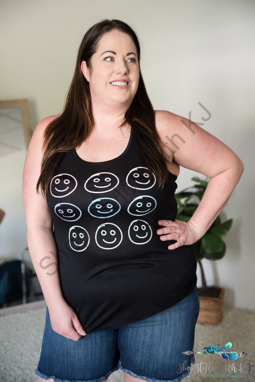 All Smiles Graphic Tank Bt Tee