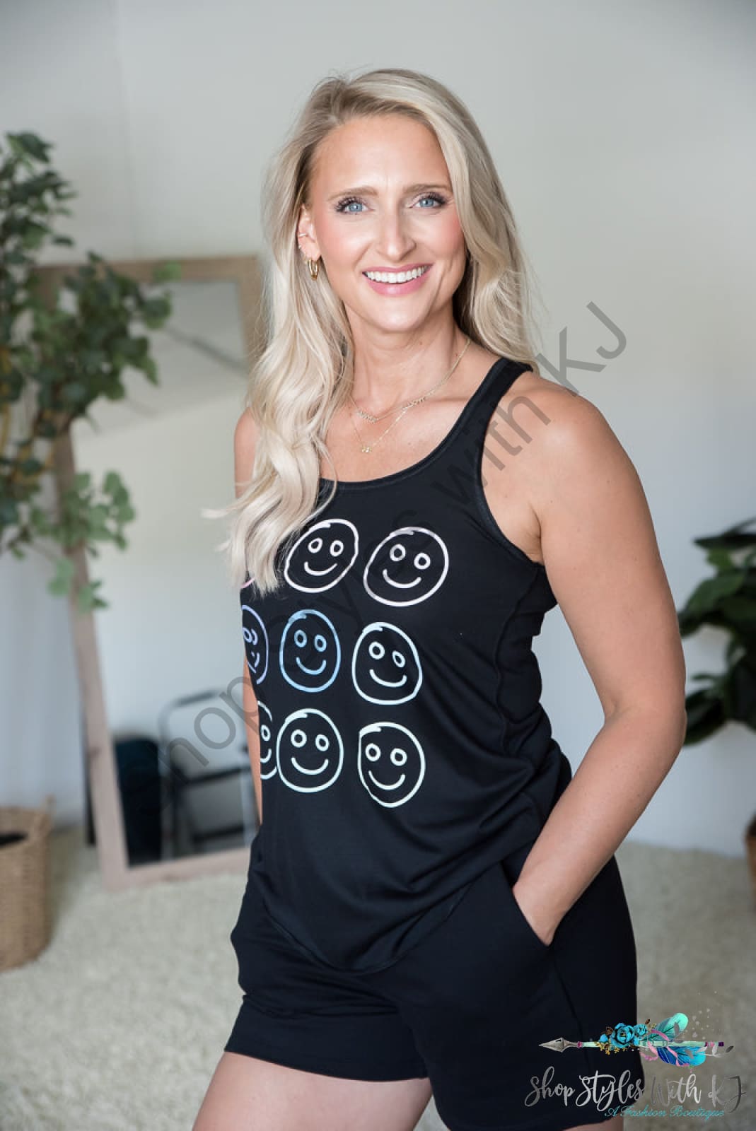 All Smiles Graphic Tank Bt Tee