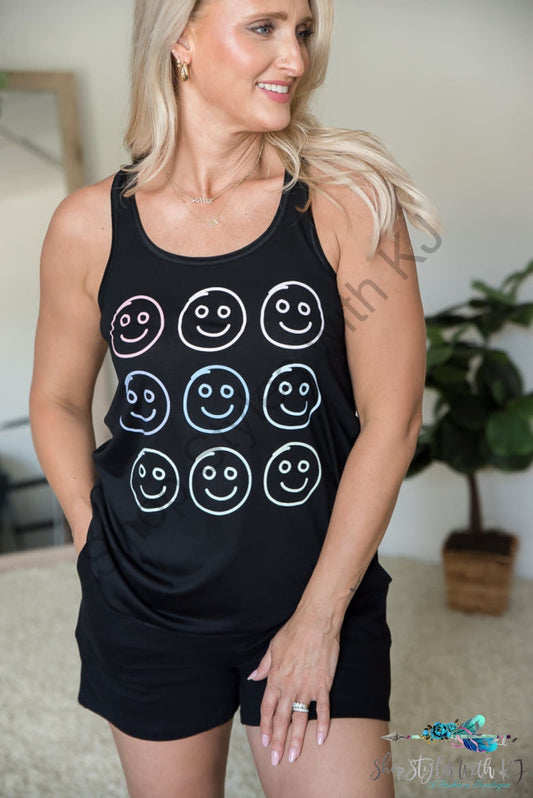 All Smiles Graphic Tank Bt Tee