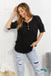 At The Fair Animal Textured Top In Black Shirts & Tops