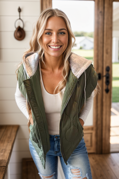 Roxie Hooded Puffer Vest - 2 Colors