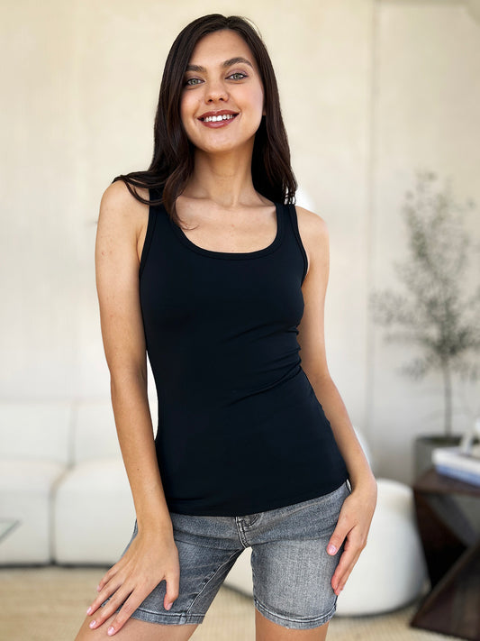 Square Neck Wide Strap Tank - 5 colors