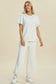 Pearl Detail Round Neck Top and Pants Set - 3 Colors