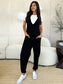 Plunge Sleeveless Jumpsuit with Pockets