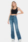 Judy Blue Mid Rise Tummy Control Cut Hem Flare Jeans