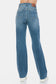 Judy Blue High Waist Tummy Control Cut Raw Hem Straight Jeans