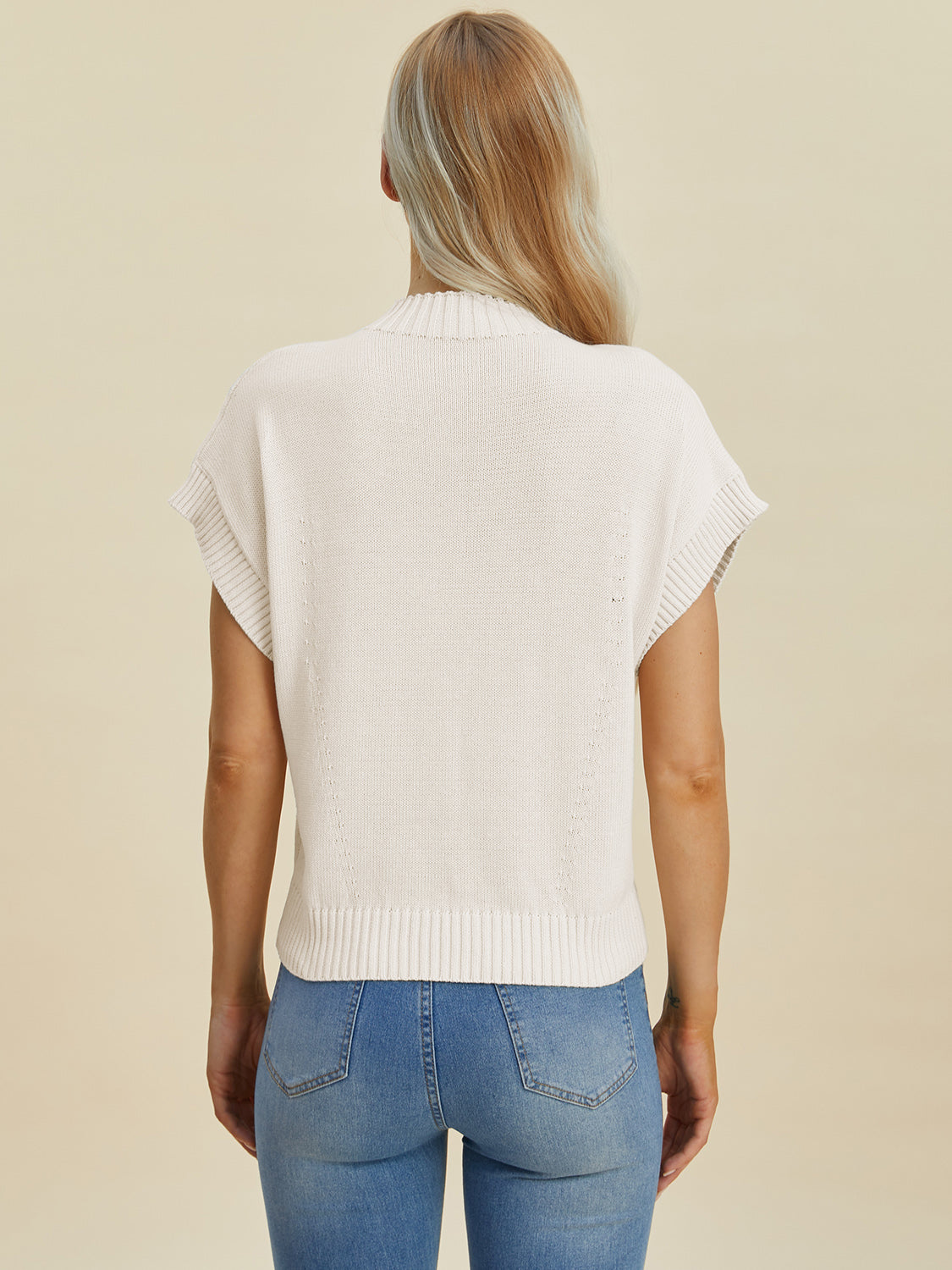 Mock Neck Short Sleeve Sweater - 4 Colors